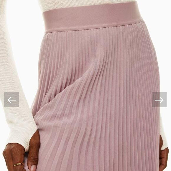 Aritzia Mauve Pleated Midi Skirt - Picture 3 of 8